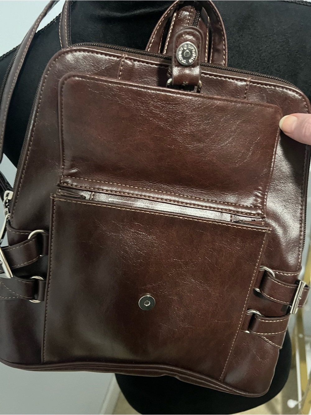 Mouflon Leather Brown Backpack - Casual Daypack - Picture 4 of 16